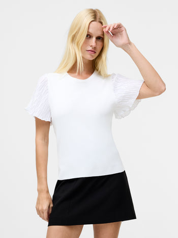 Levy Pleated Short Sleeve Top