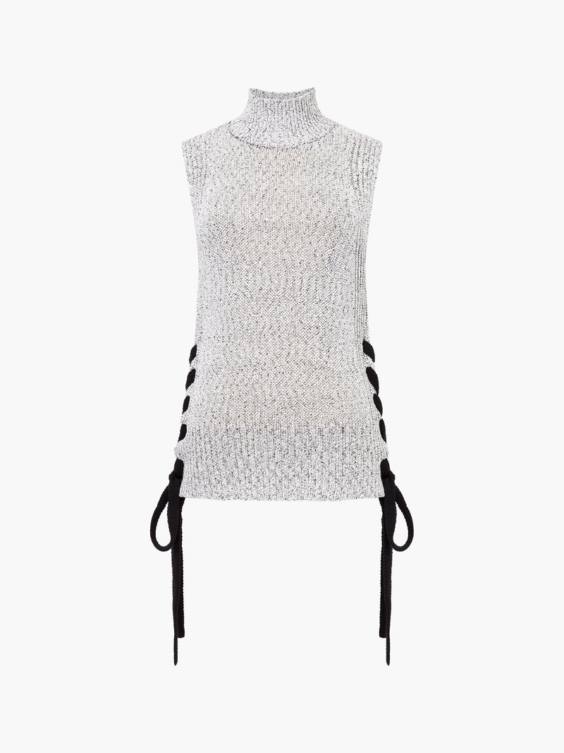 Wai Sleeveless Long Lace Up Vest