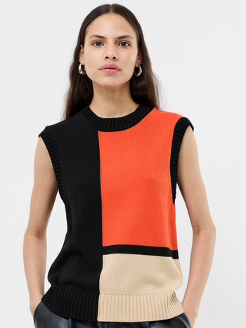 Varli Colour Blocking Knit Vest