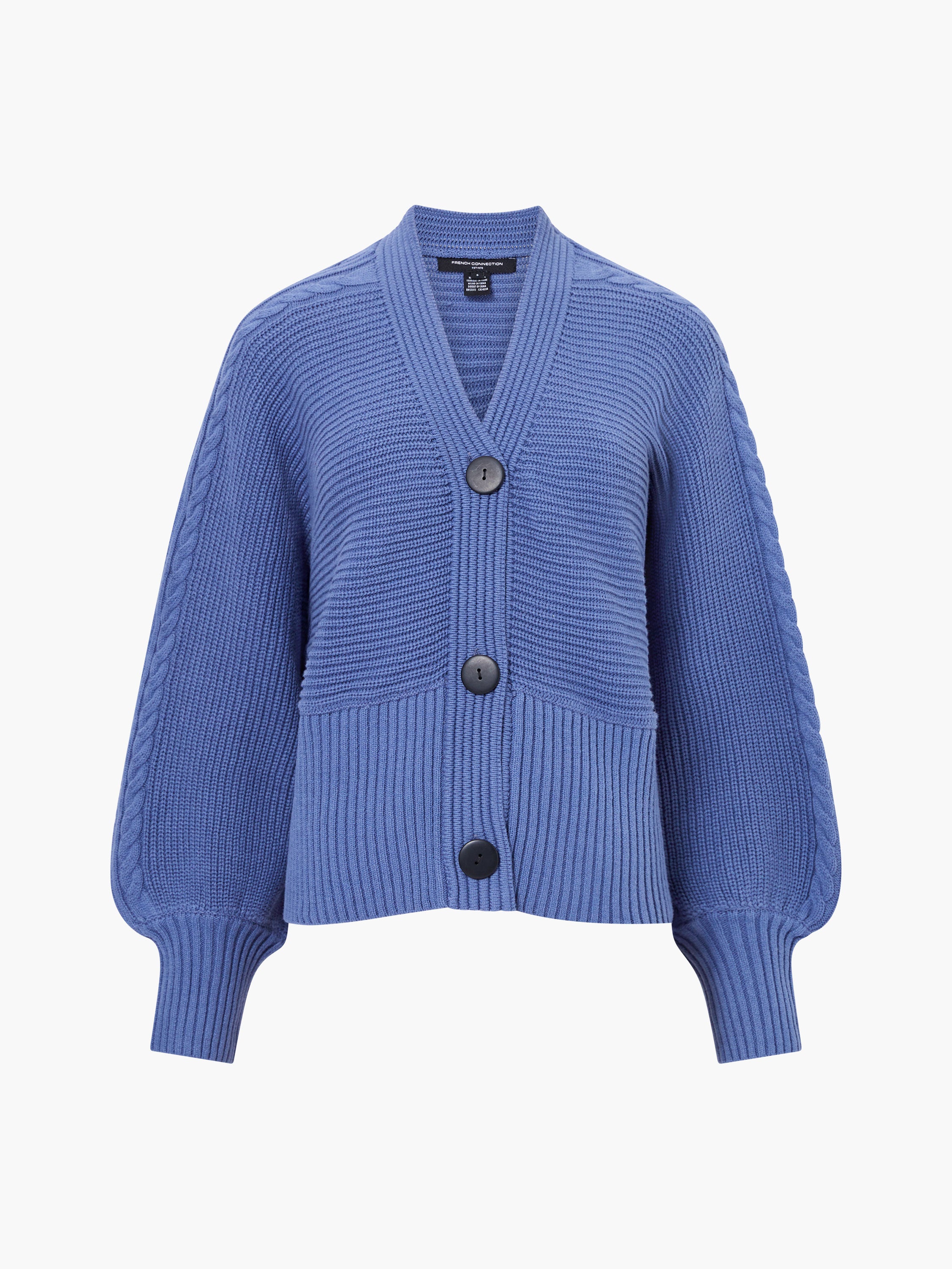 Tonia Knit V Neck Cable Sleeve Cardigan