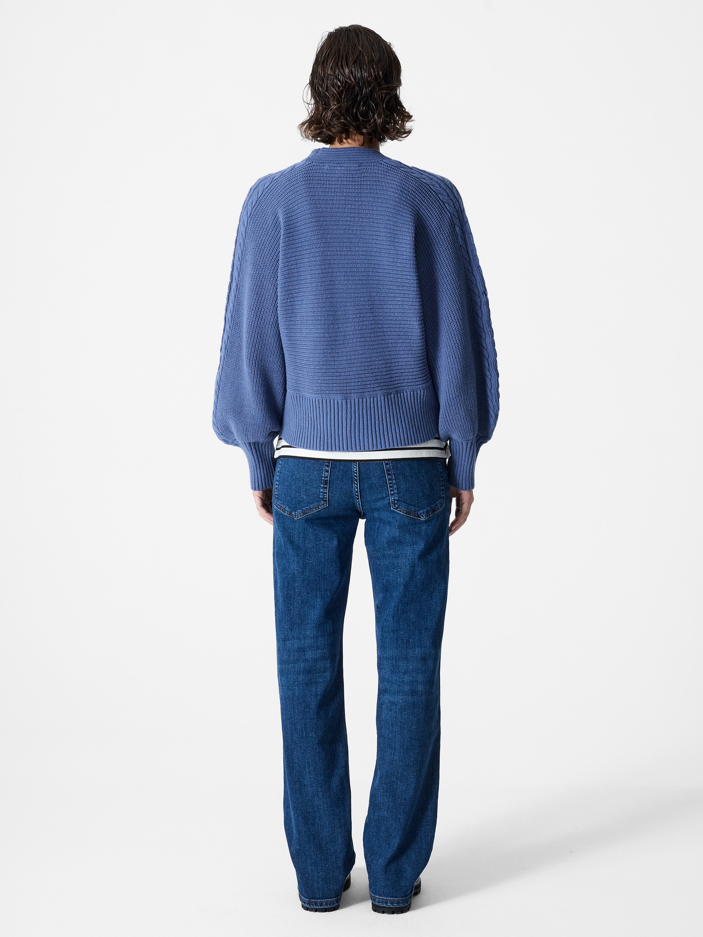 Tonia Knit V Neck Cable Sleeve Cardigan