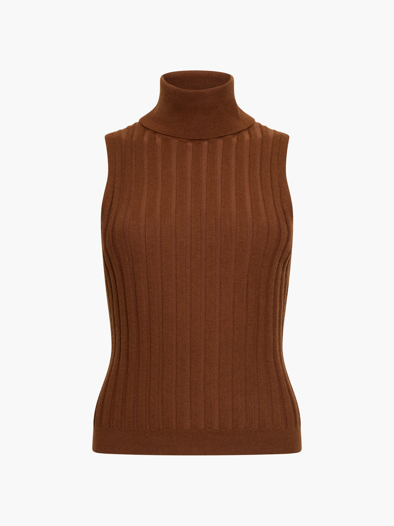 Turtleneck Knitted Tank Sweater