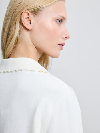 Sloane Knit Pearl V Neck Jumper