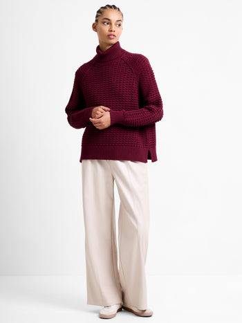 Keya Popcorn Knit Roll Neck Jumper