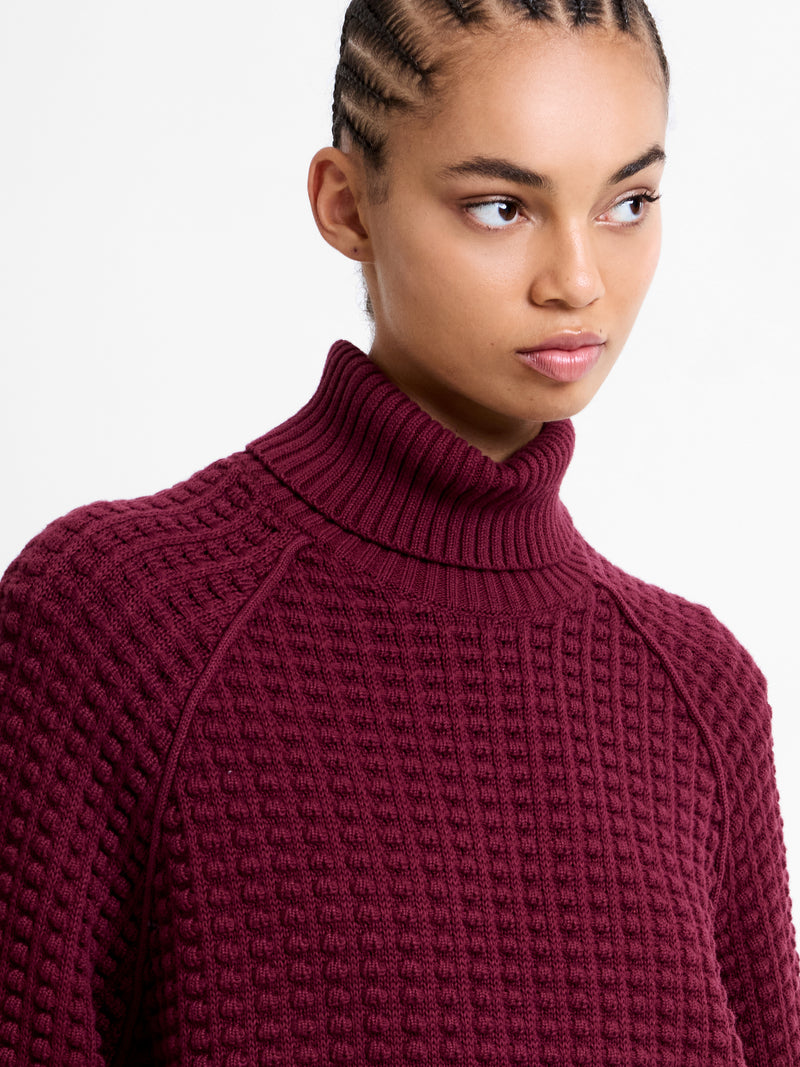 Keya Popcorn Knit Roll Neck Jumper