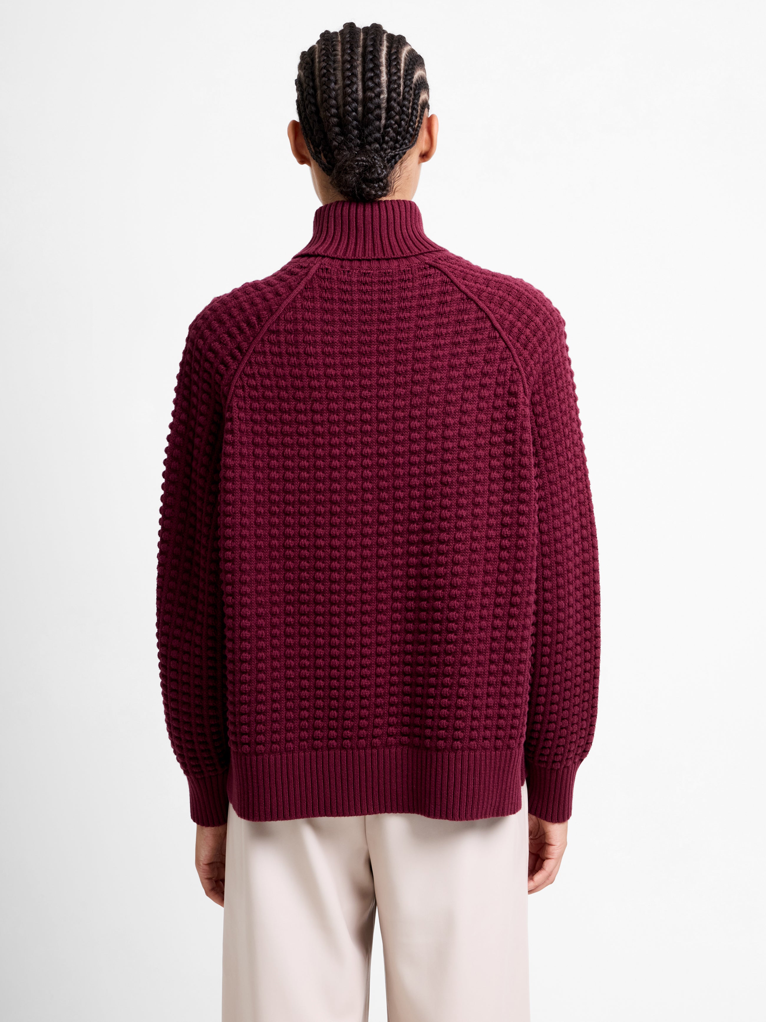 Keya Popcorn Knit Roll Neck Jumper