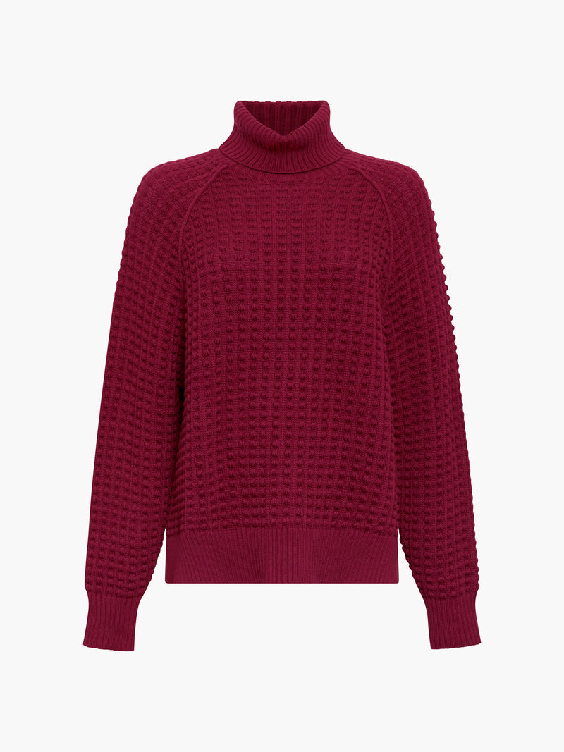 Keya Popcorn Knit Roll Neck Jumper