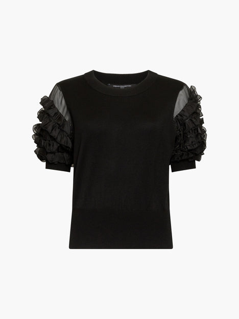 Krista Knit Stacked Ruffle Sleeves Top