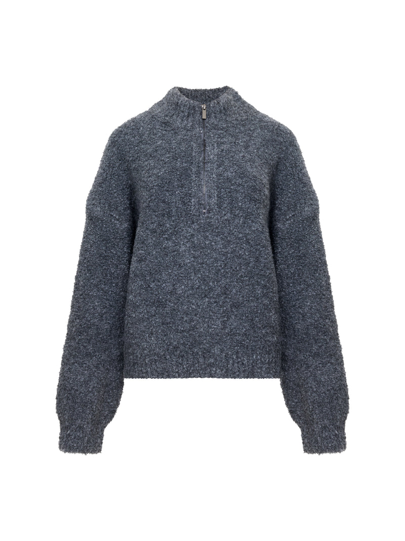 Renee Boucle Half Zip Jumper