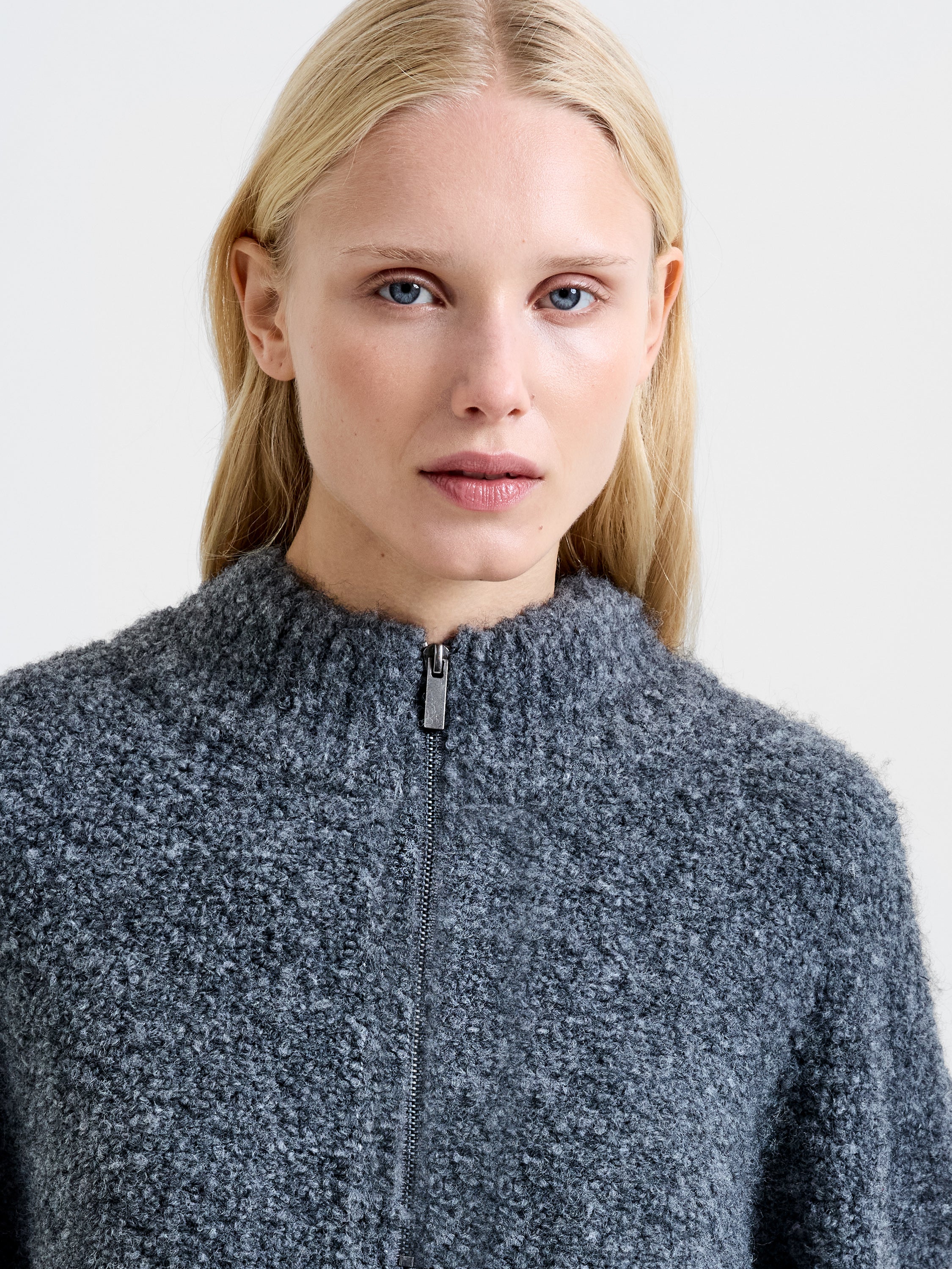 Renee Boucle Half Zip Jumper