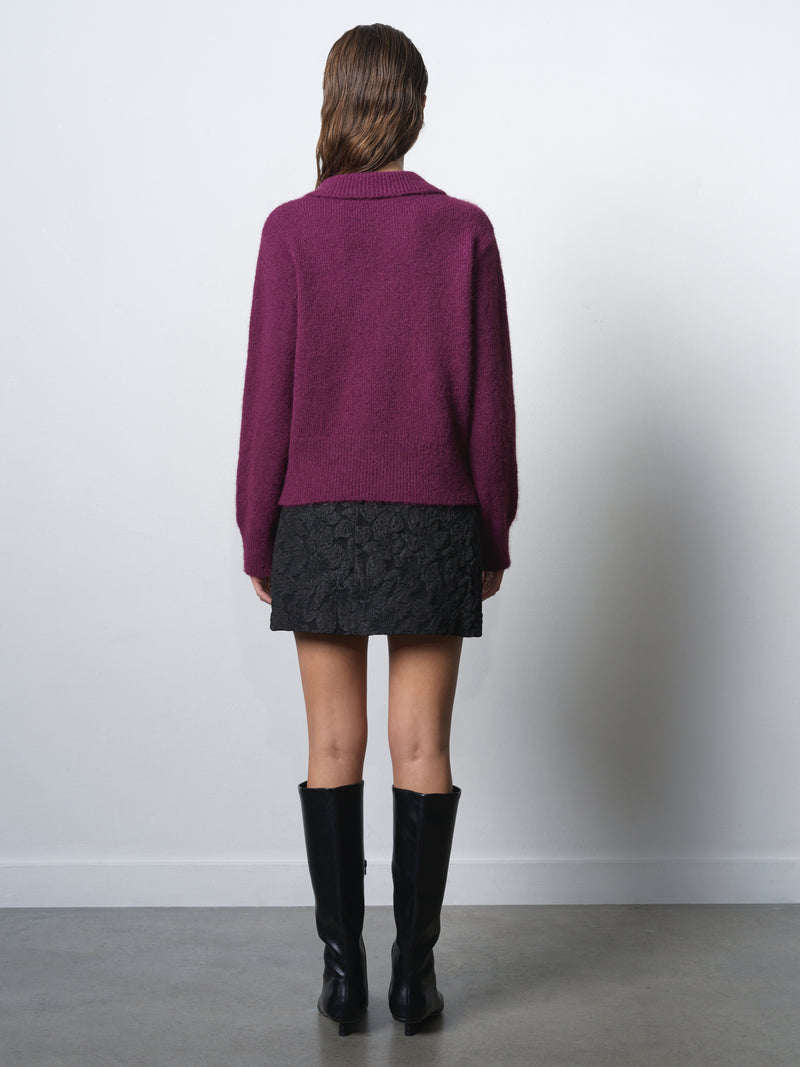 Colleen Polo Collar Diamante Button Jumper