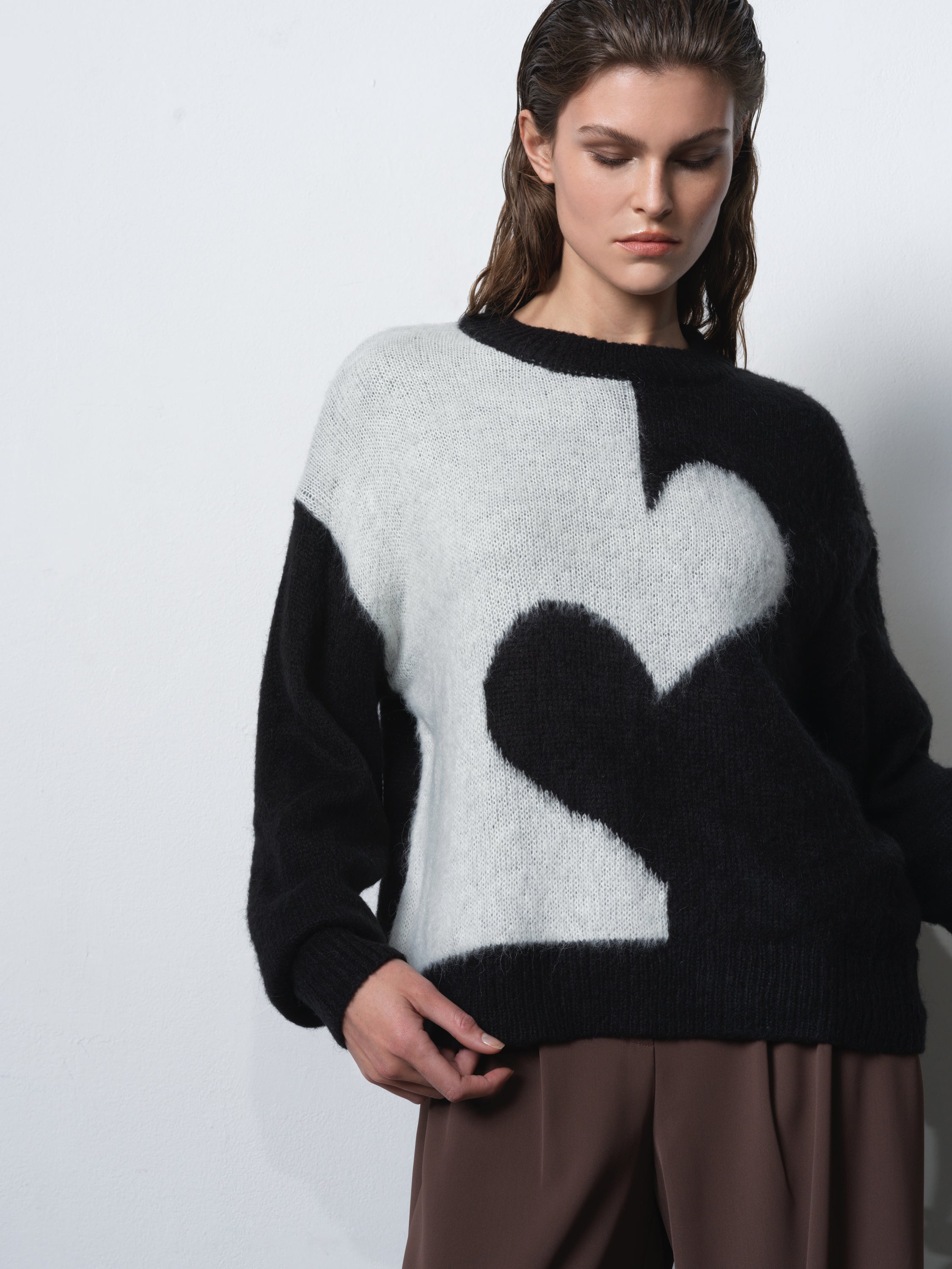 Hadlee Jessika High Neck Heart Jumper