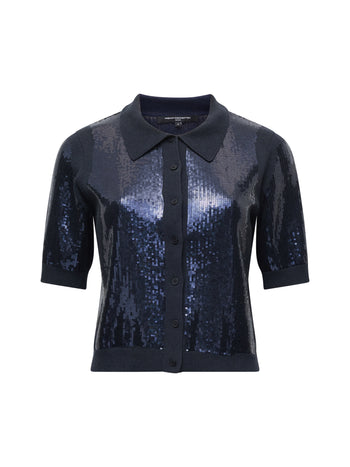Hannah Knit Sequin Short Sleeve Shirt