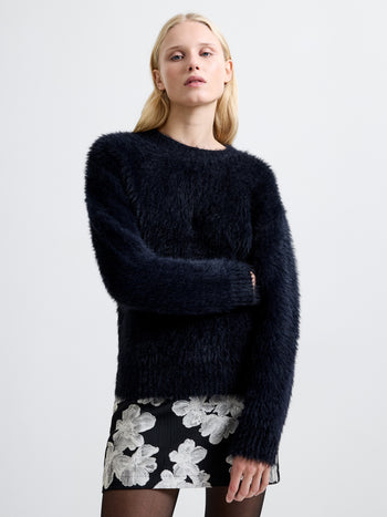 Lucile Mock Neck Fluffy Knit Jumper