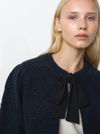 Kitty Recycled Bobble Bow Cardigan