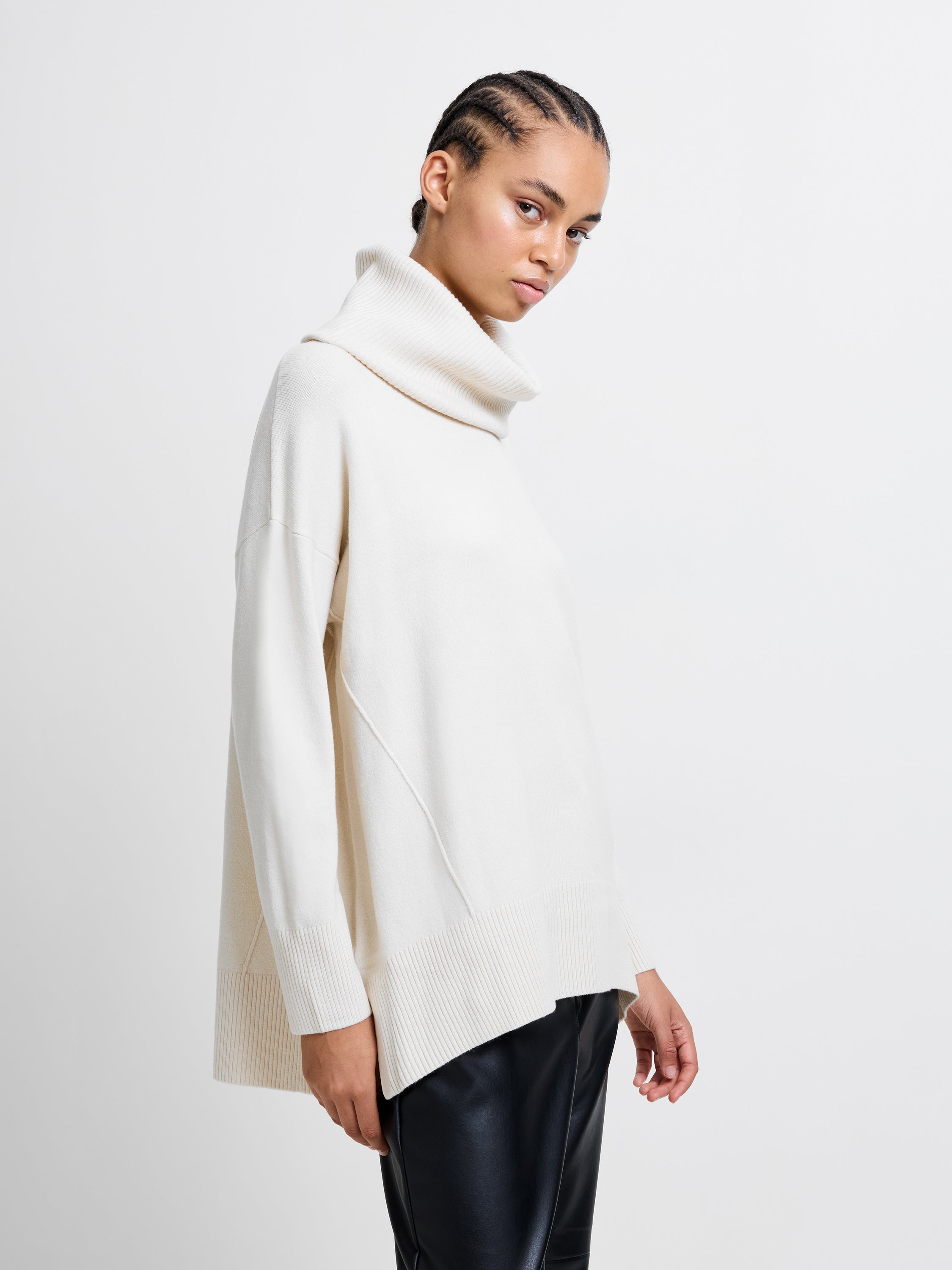 Babysoft Rib Cowl Neck Jumper