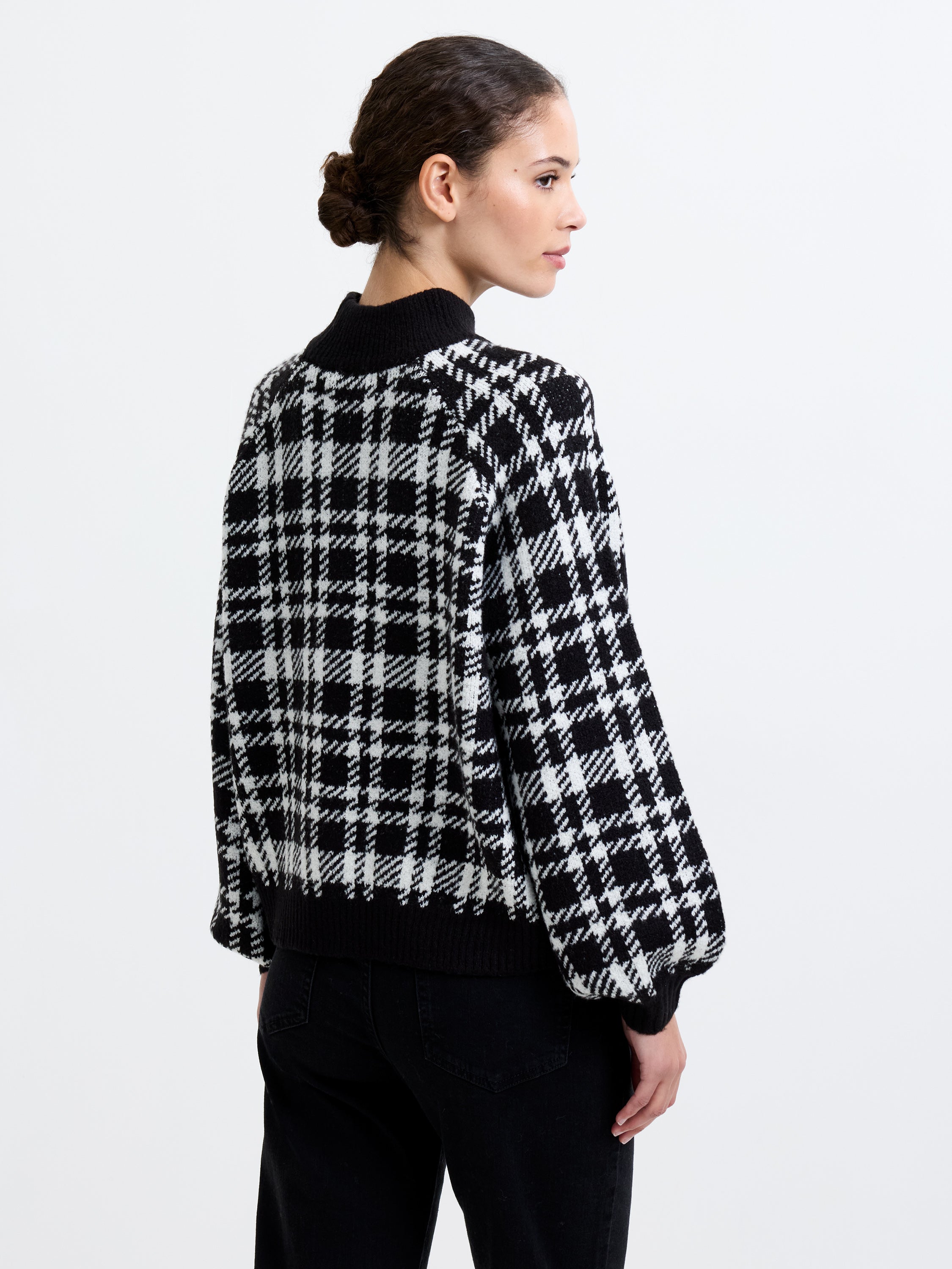 Check Crew Neck Jumper