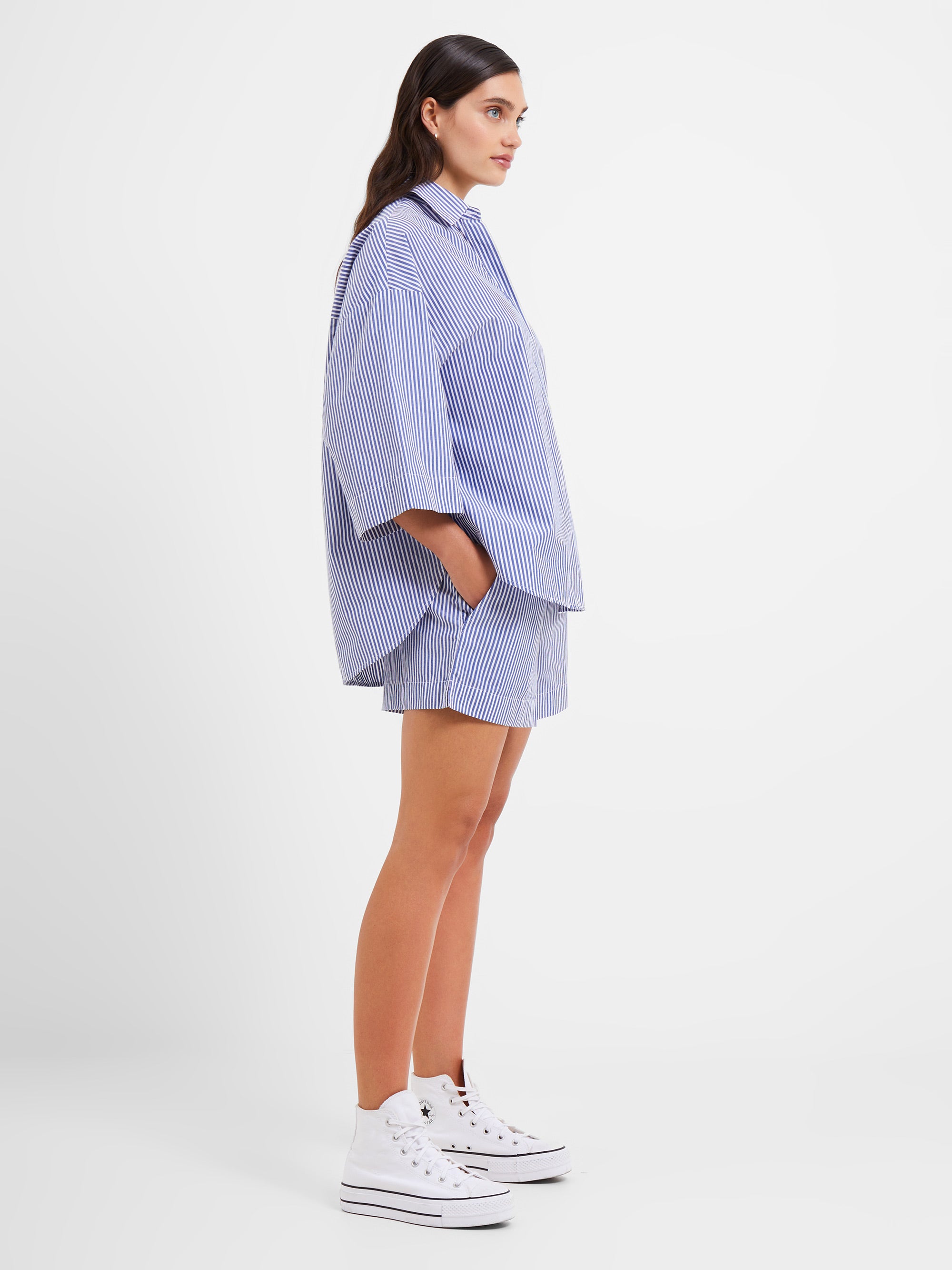 Rhodes Poplin Stripe Pull-On Shorts