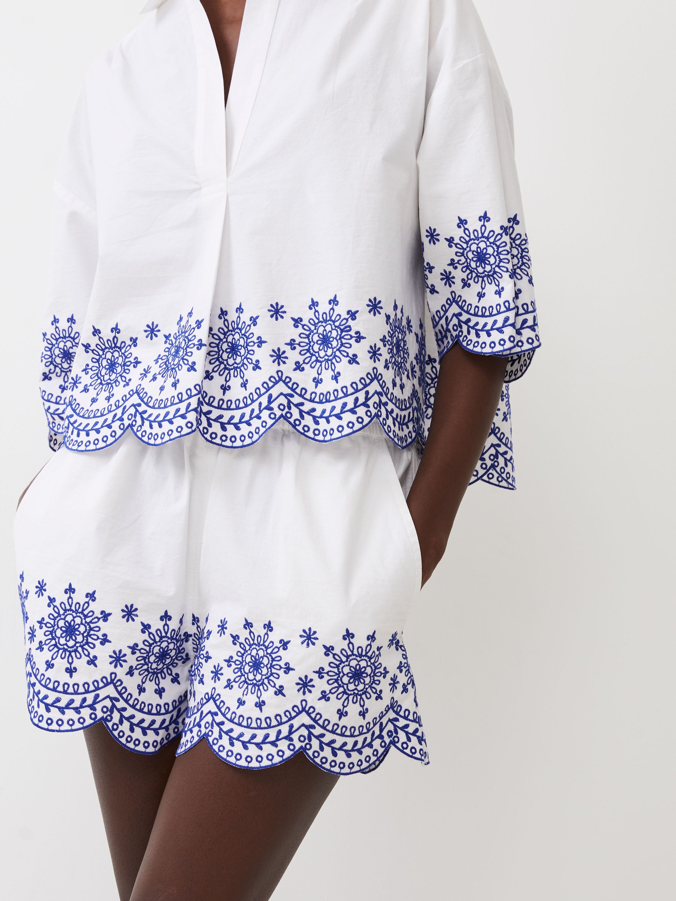 Alissa Cotton Embroidered Shorts