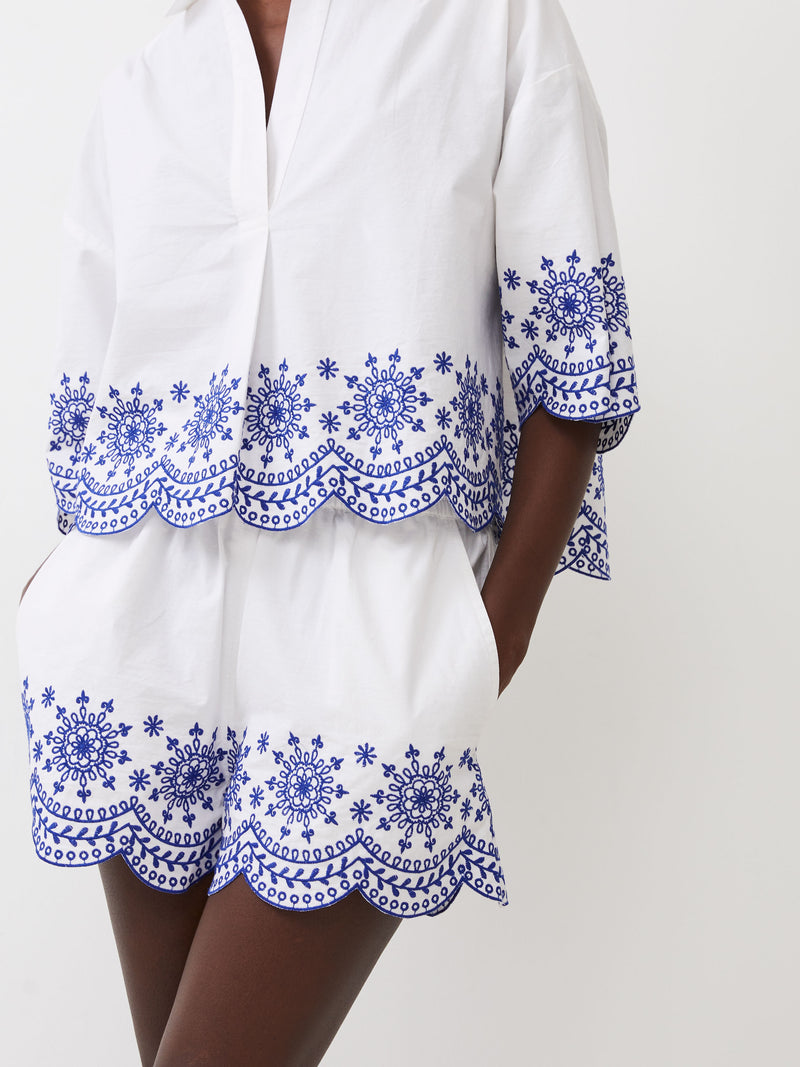 Alissa Cotton Embroidered Shorts