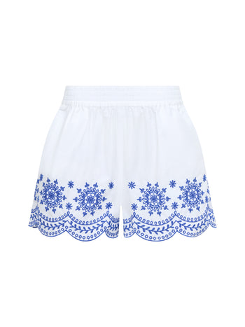 Embroidered Hem Shorts
