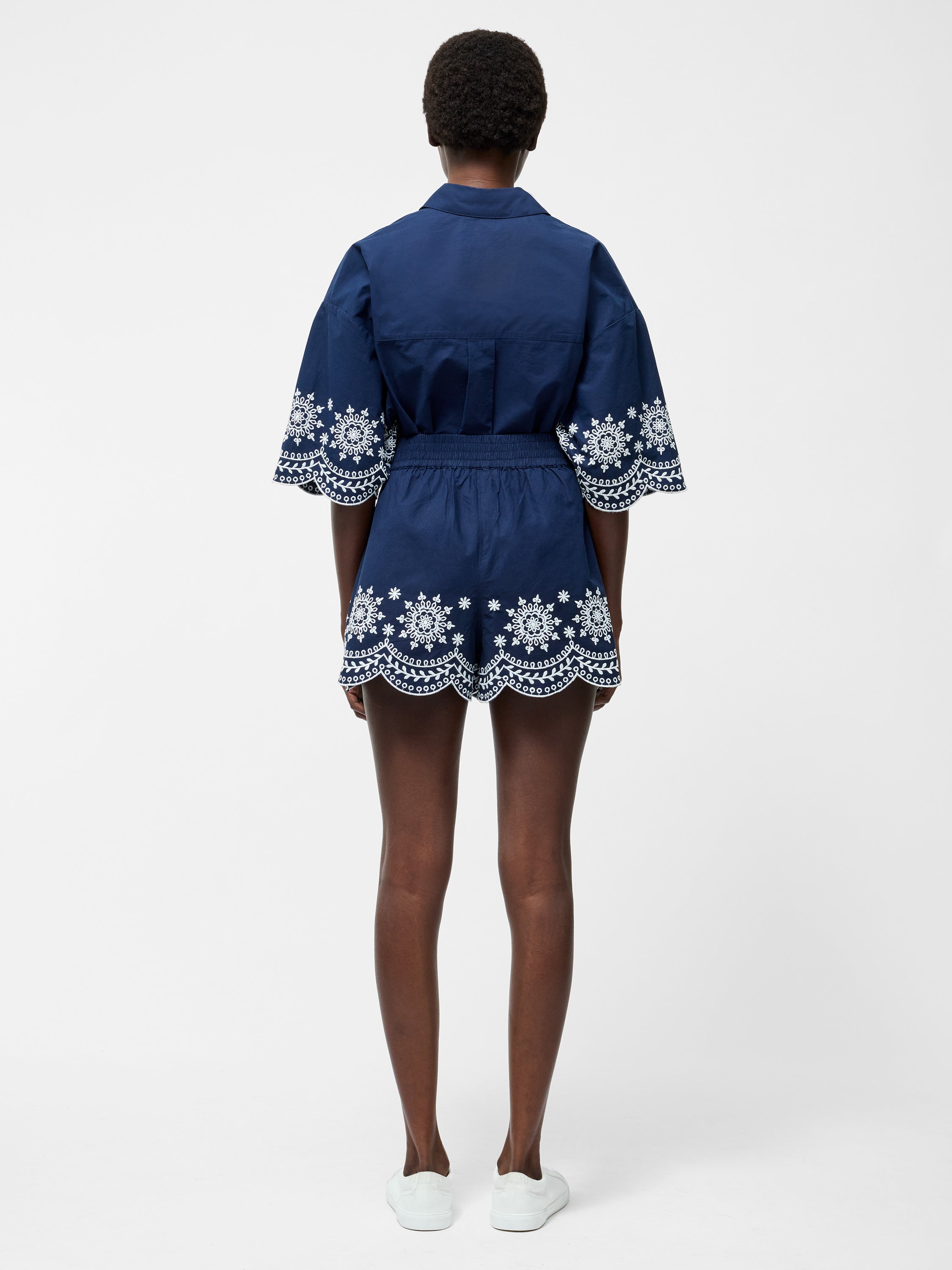 Embroidered Hem Shorts