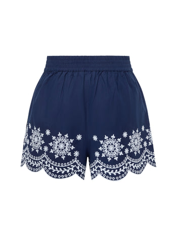 Embroidered Hem Shorts