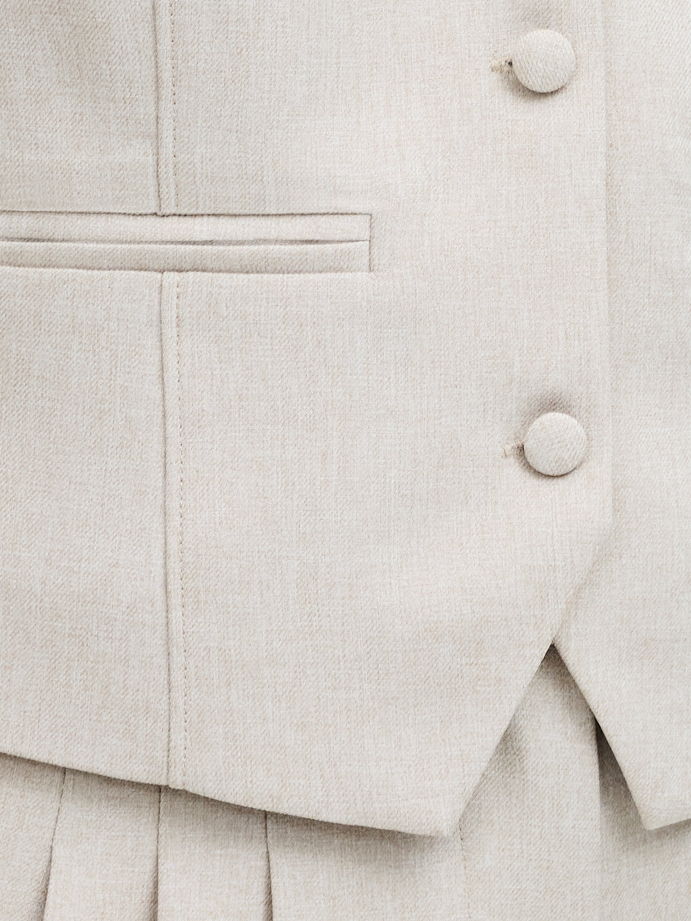 Misha Tailored Beige Fitted Waistcoat