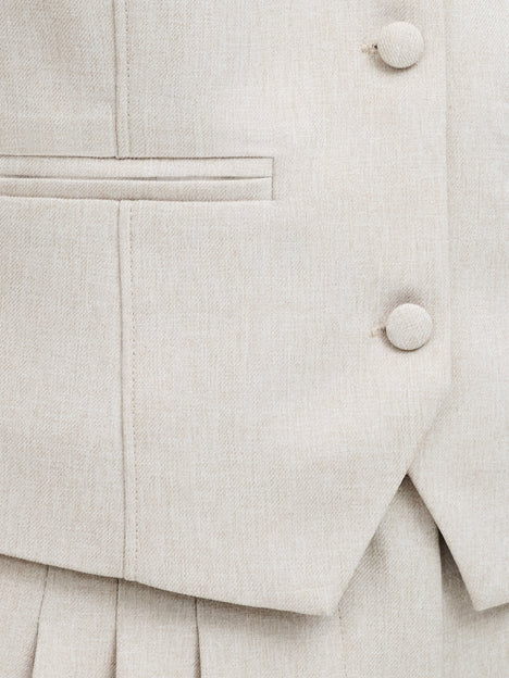 Misha Tailored Beige Fitted Waistcoat