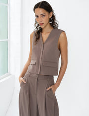 Vienna V Neck Pocket Waistcoat