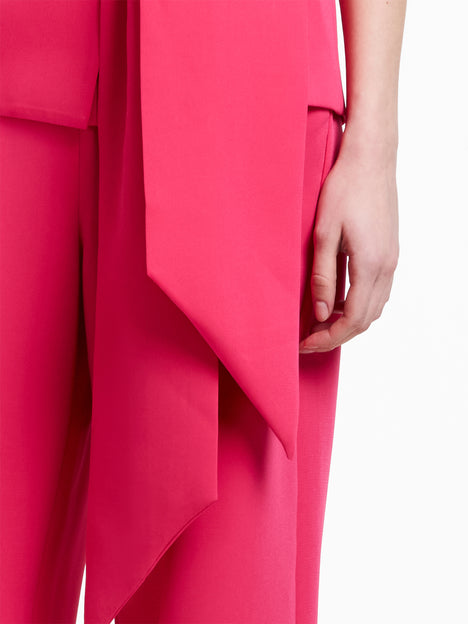Tiana Self Tie V-Neck Pink Waistcoat
