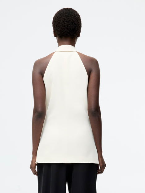 Sleek Tailored Halterneck Suit Waistcoat