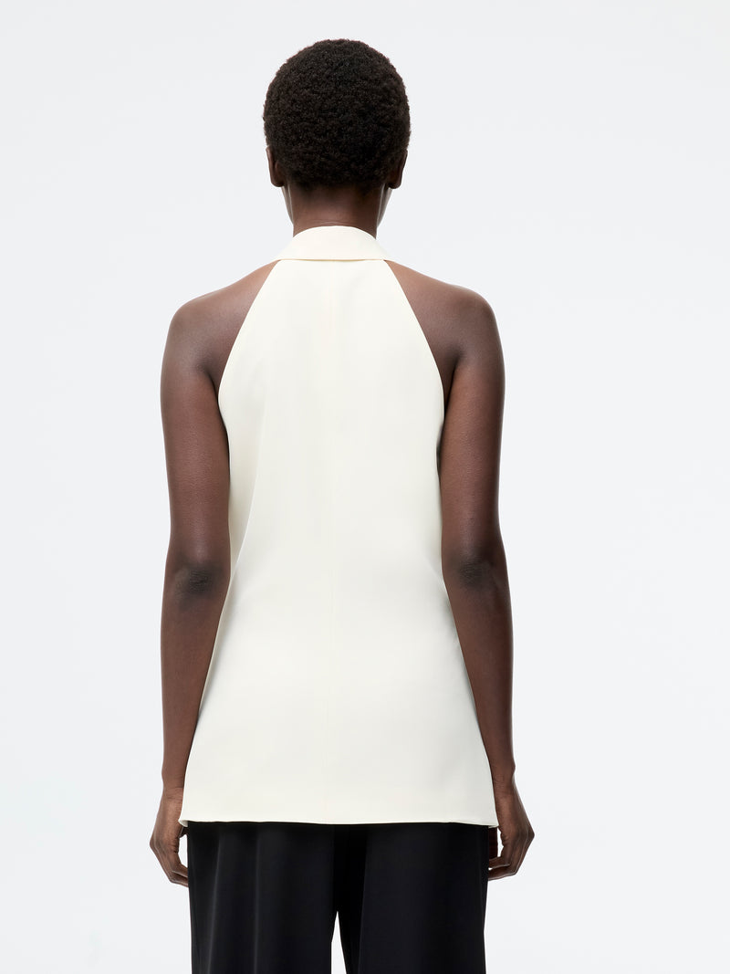 Sleek Tailored Halterneck Suit Waistcoat