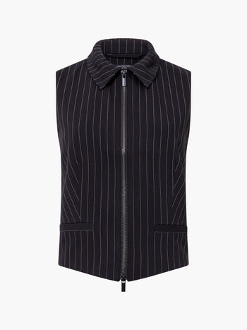 Morgan Tailored Pinstripe Zip Up Waistcoat