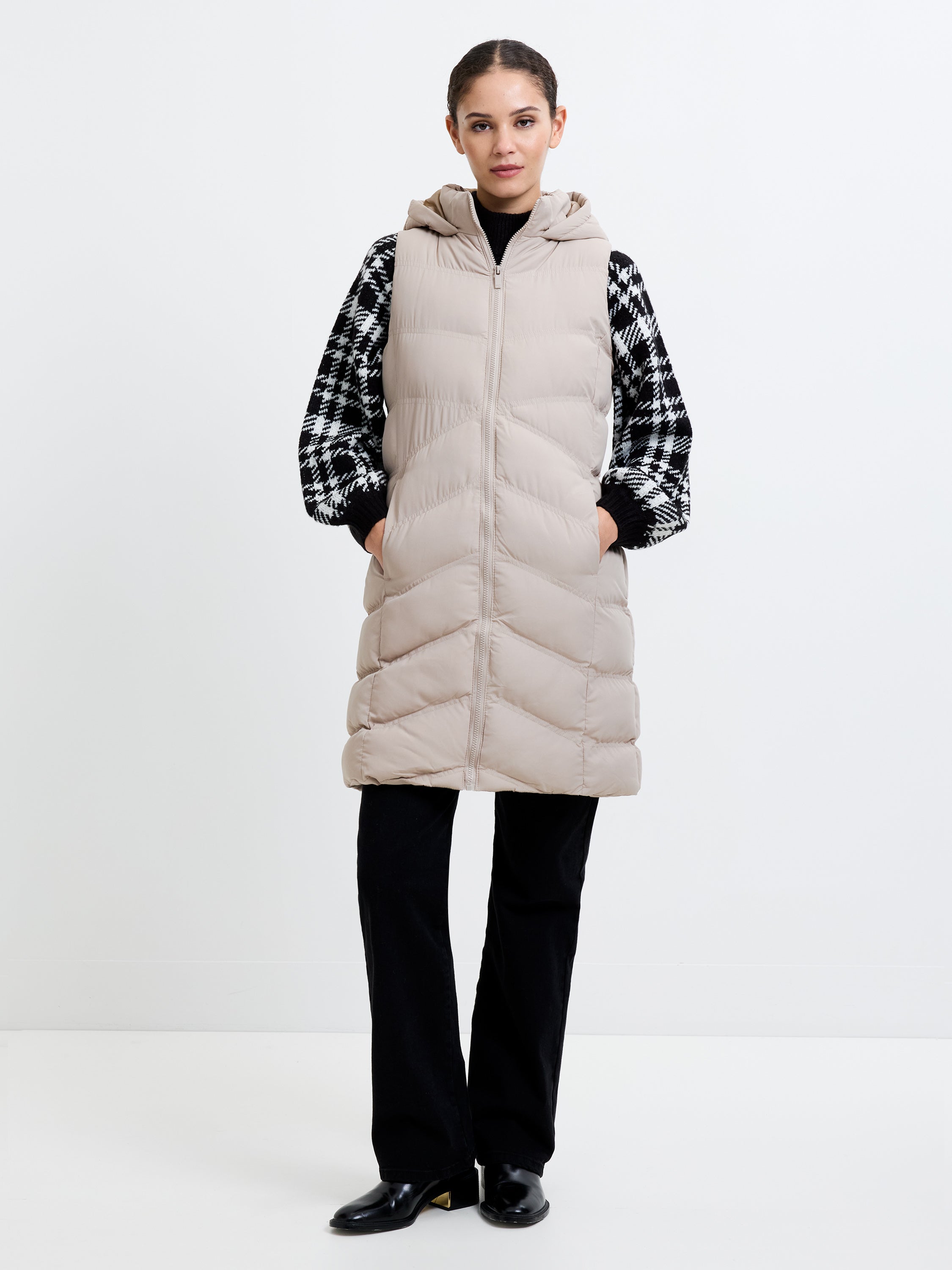 Hooded Chevron Row Gilet