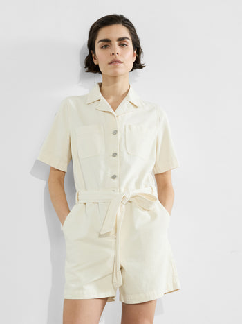Dana Denim Short Sleeve Playsuit