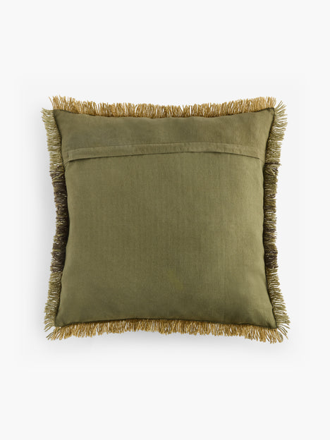 Textured Fringe Recycled Cushion