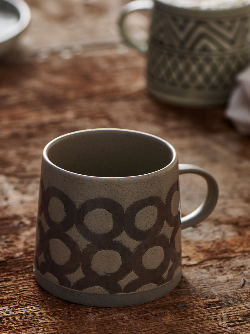 Circular Pattern Stoneware Mug