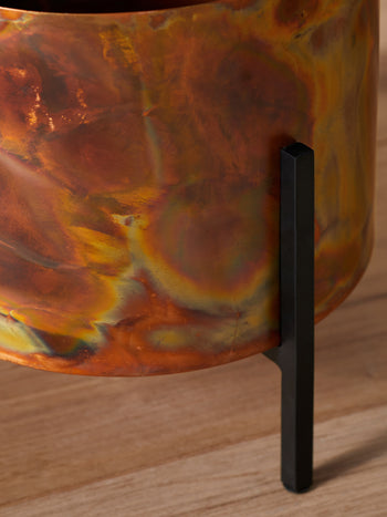 Medium Patina Metal Stand Planter