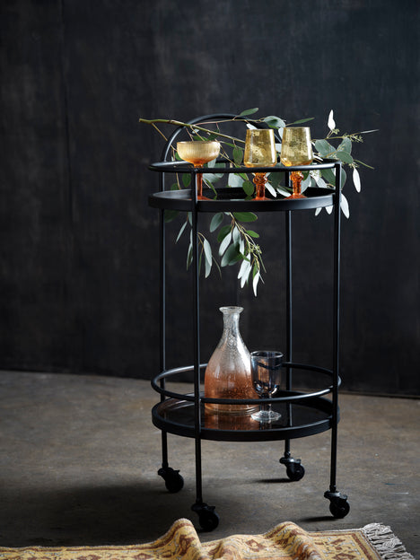 Antique Mirrored Drinks Trolley