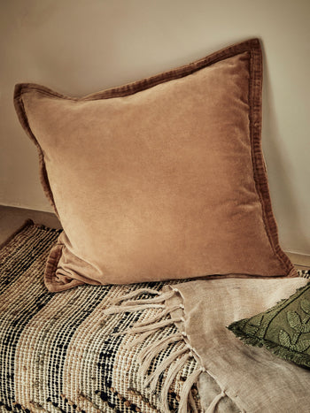 Washed Velvet Coffee Cushion