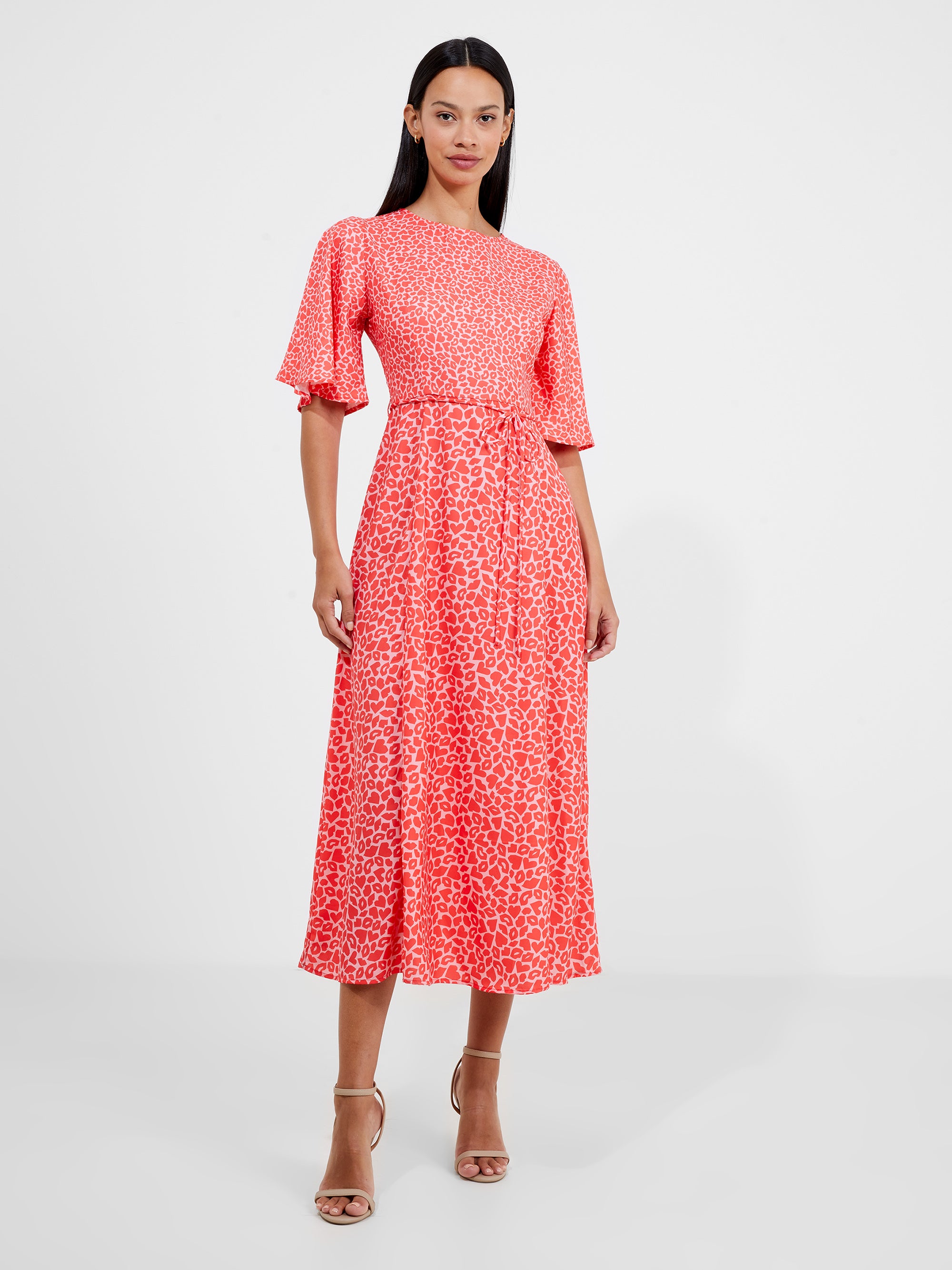 Kiss Print Angel Sleeve Dress