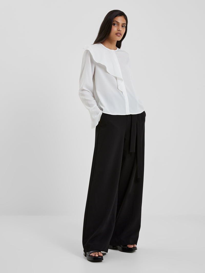 Crepe Light Recycled Asymmetric Frill Shirt