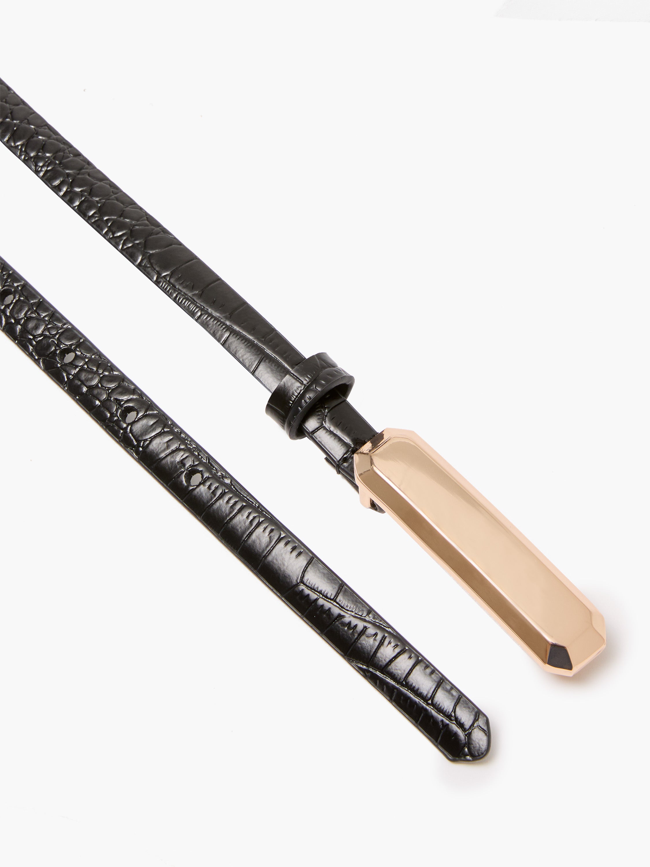 Leather Croc Bar Belt