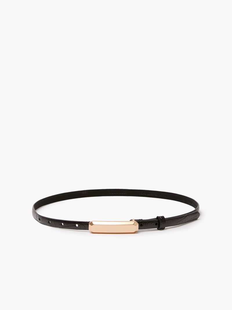 Leather Croc Bar Belt