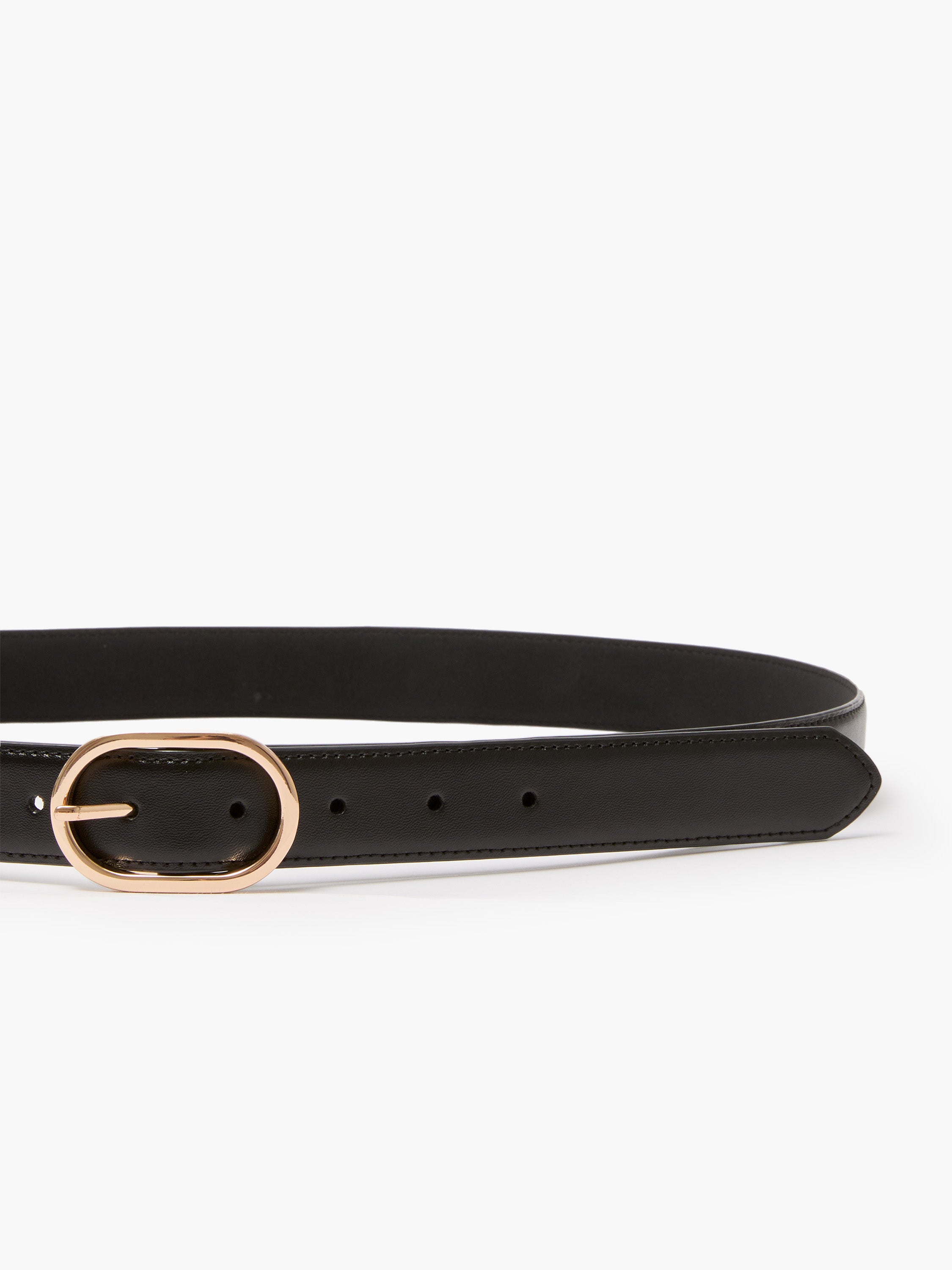 Leather Oval Centre Bar Belt