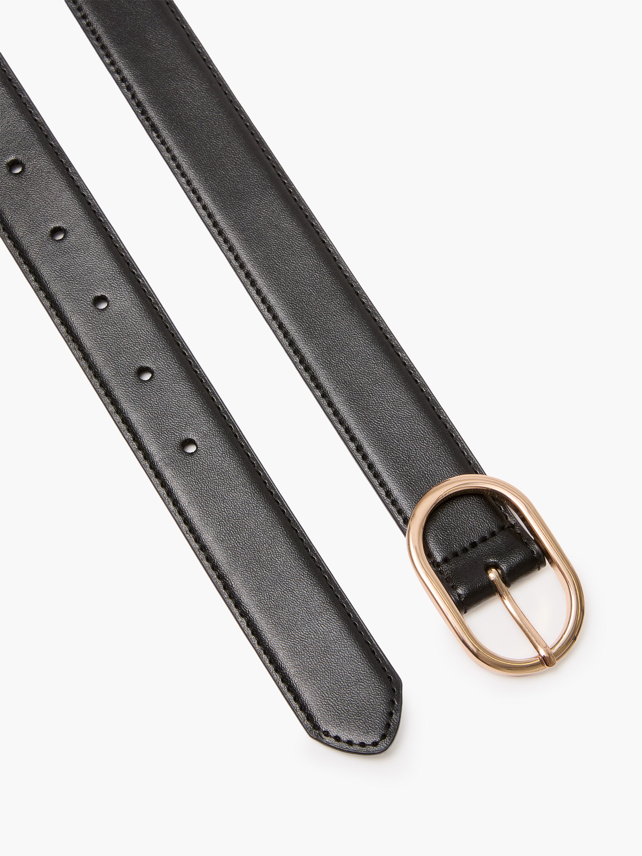 Leather Oval Centre Bar Belt