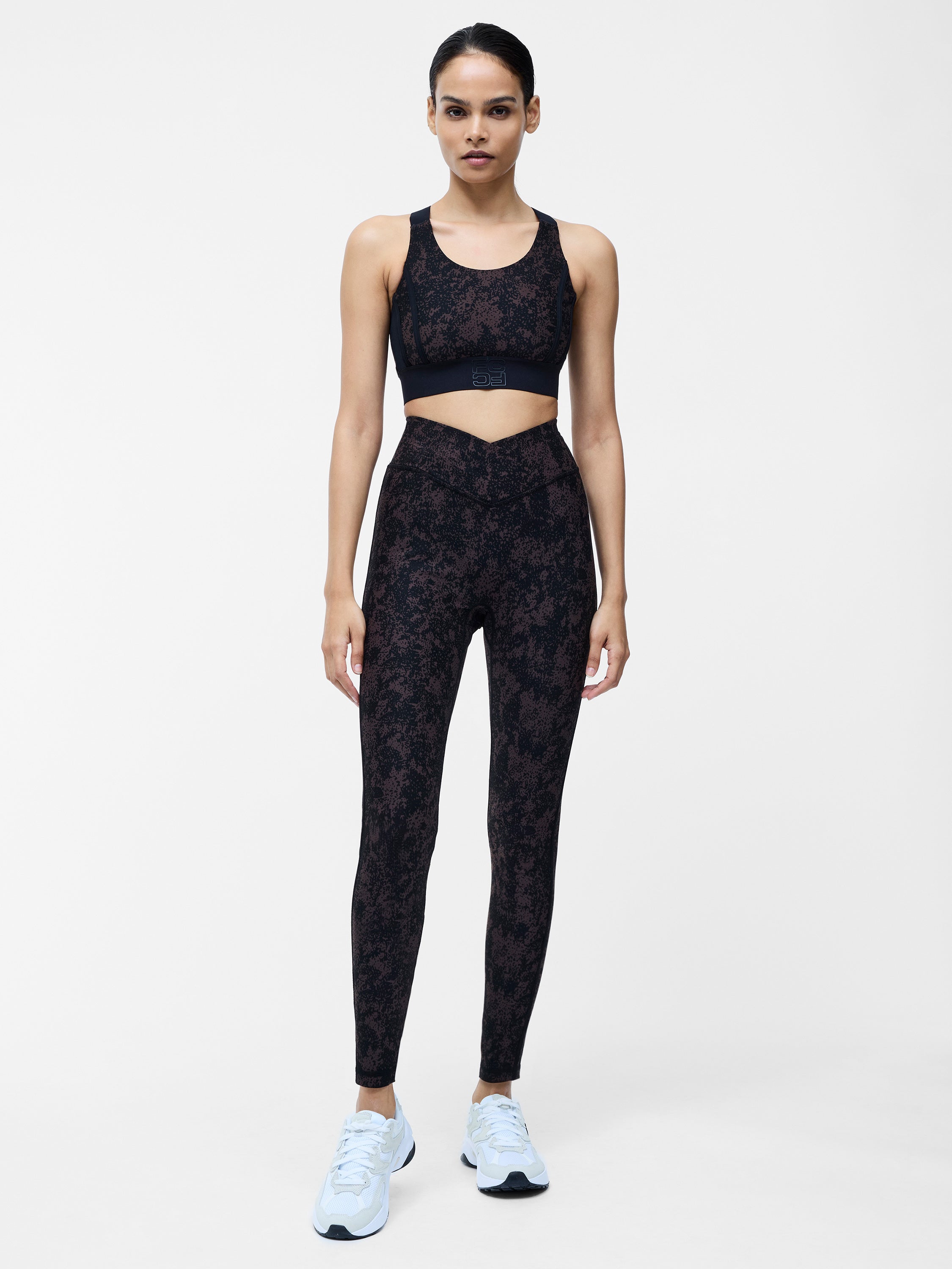 Printed High-Waisted Crossover Gym Leggings