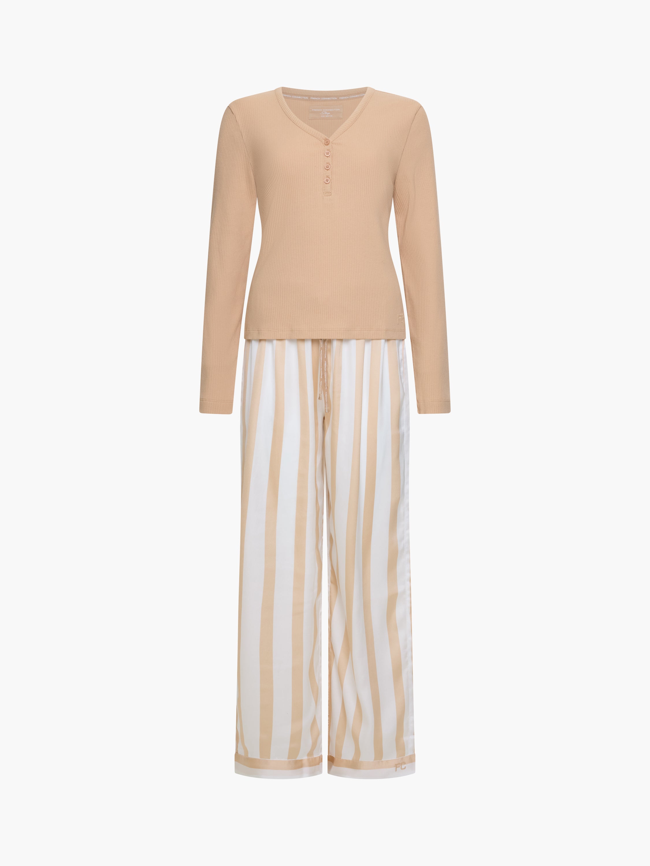 Wide Leg Striped Loungewear Set