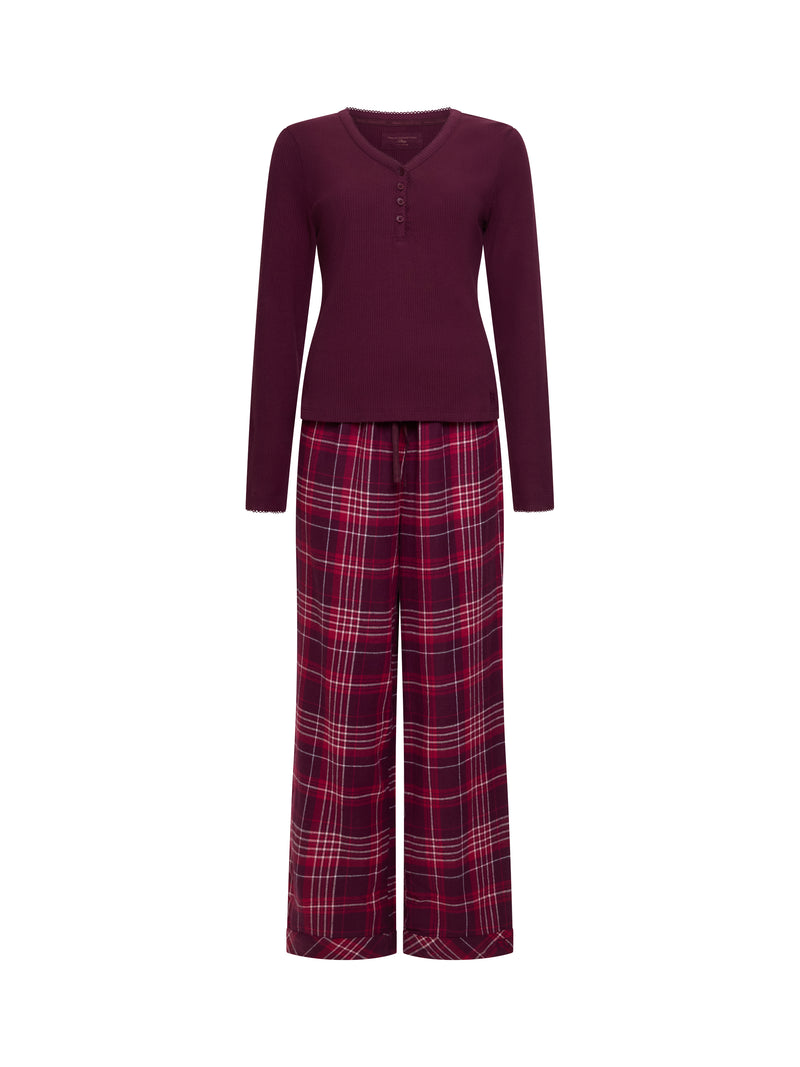 Ribbed Check Pyjama Set